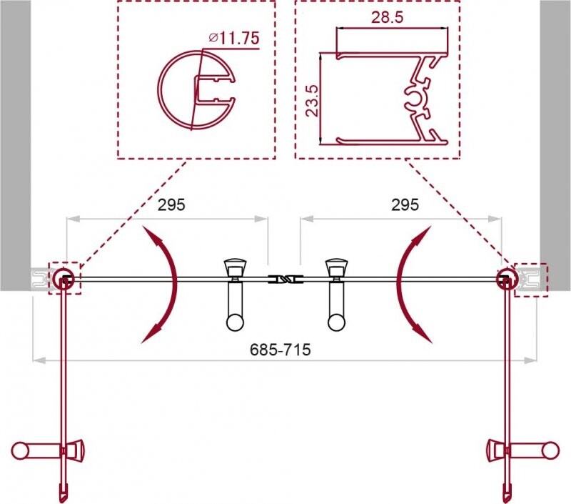 BelBagno душевая дверь UNO-B-2-70-P-Cr 70х190