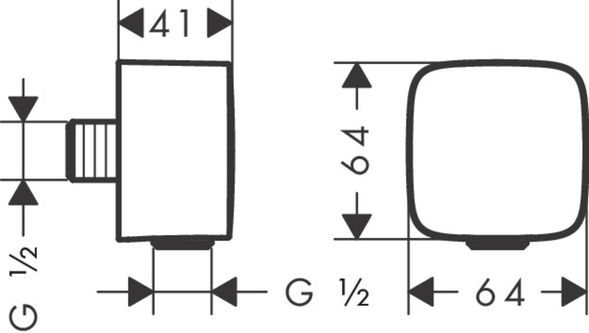 Hansgrohe FixFit Шланговое подсоединение с клапаном обратного тока черный матовый 26457670