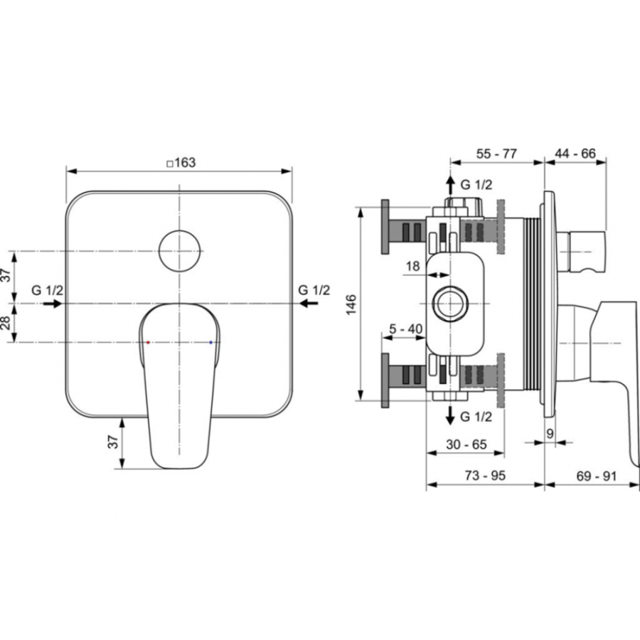 Ideal Standard Cerafine смеситель для душа A7348AA