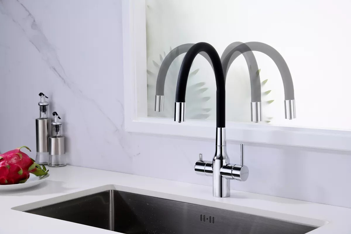 Смеситель для кухни под фильтр с гибким изливом Salix Sa213419-CR