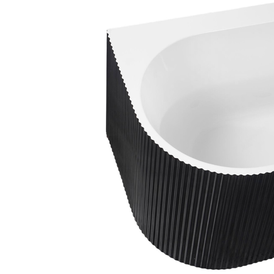 Ванна акриловая Azario LAGO BLANCO BLACK 1700х750х580 пристенная, правосторонняя, в комплекте с сифоном и металлической рамой, белый глянец/черный матовый AZ-6724-1CRB 17075