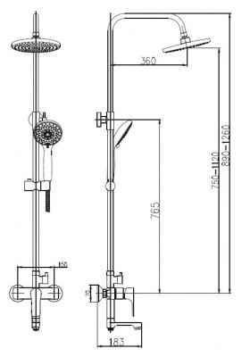 Haiba HB2415 Душевая система с изливом