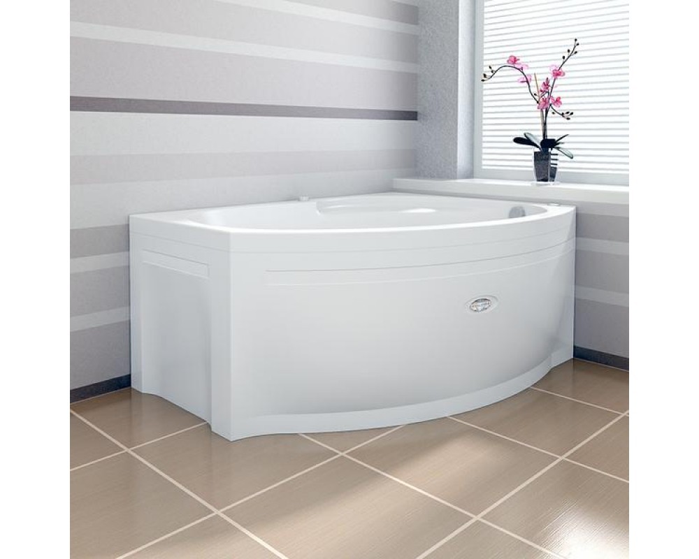 Wachter Монти 150x105 см ванна акриловая асимметричная с гидромассажем и фронтальной панелью белая правая