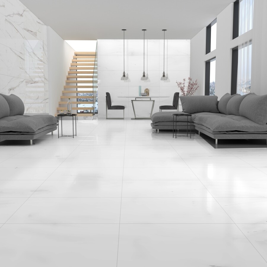 Керамогранит 7930138702527 Eurotile Super (Plain) White Glossy 60x120