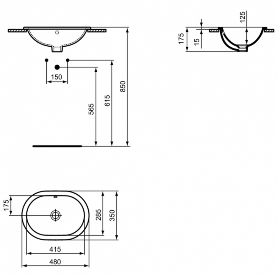 Ideal Standard Connect раковина 48x35 см E504501