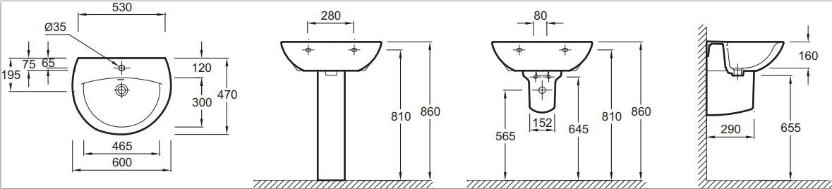 Jacob Delafon Patio E4159NG-00 раковина подвесная 60 см