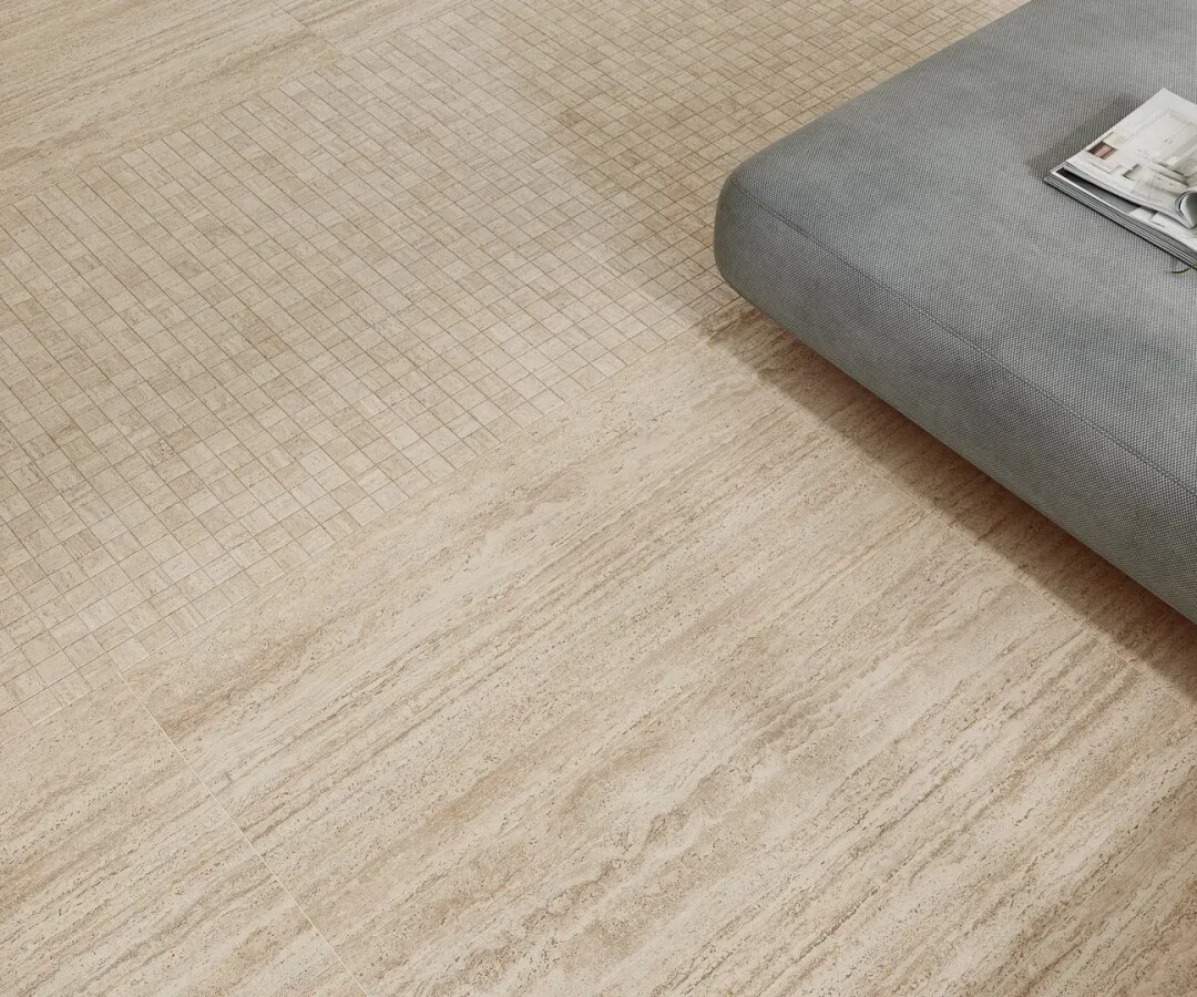 Керамический гранит Декор Kerama Marazzi Прованс Про Травертин мозаичный бежевый матовый обрезной 30x30x0,9 KMD2MSA009GR