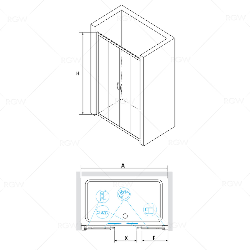 RGW PA-11 душевая дверь 180 см 01081118-21
