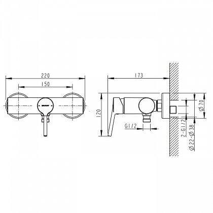 Bravat Palace F9172217CP-01-RUS смеситель для душа цвет хром