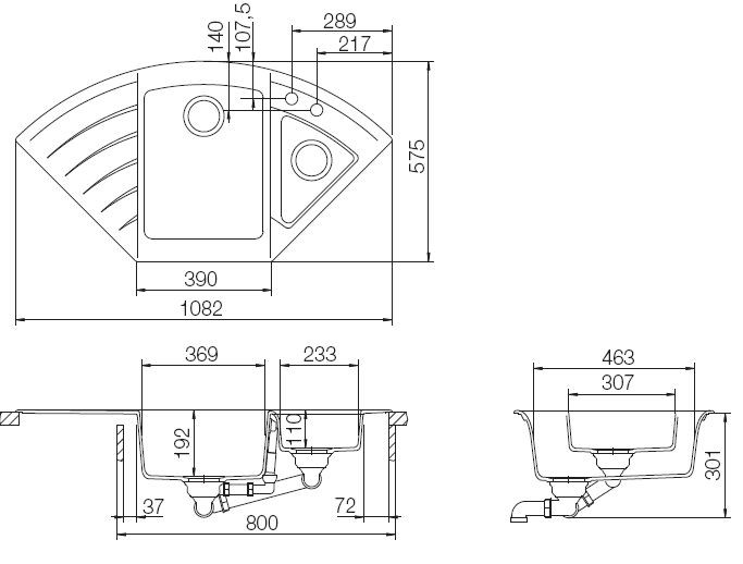 Schock Lotus 90C 700010 кухонная мойка поларис 57.5x 108.2 см