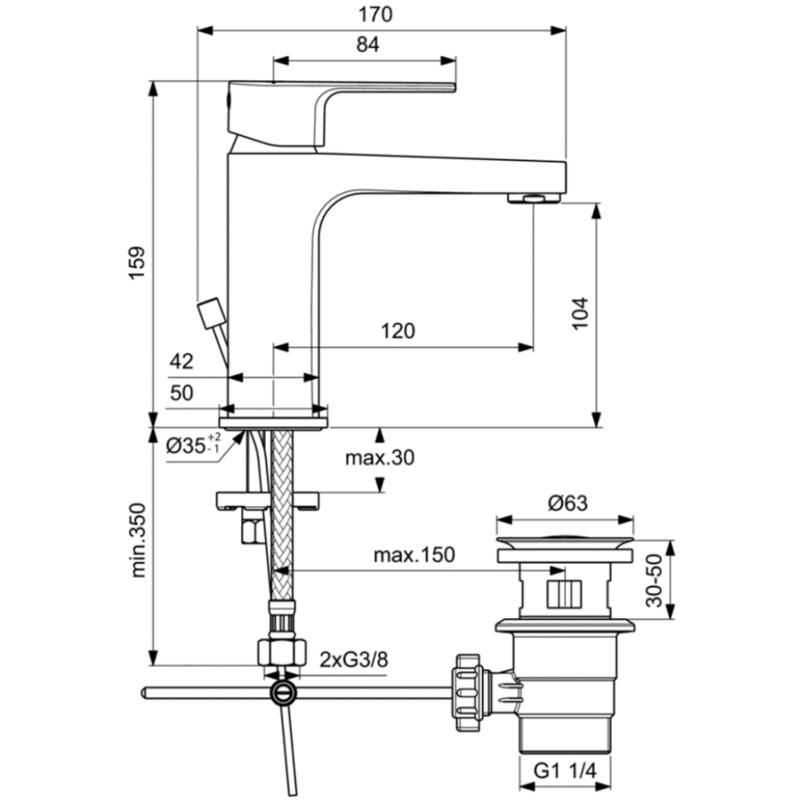 Ideal Standard Cerafine смеситель для раковины BC491AA