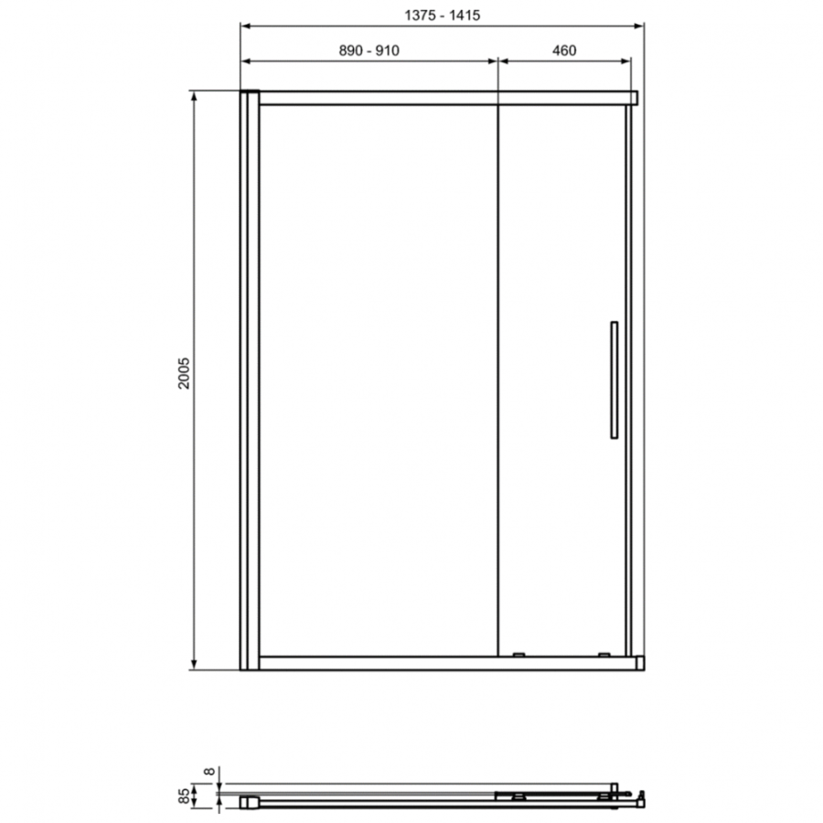 Ideal Standard I.Life душевая дверь 140 см T4860EO