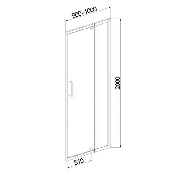 Mirsant Line душевые двери 90-100*200 см УТ000031347