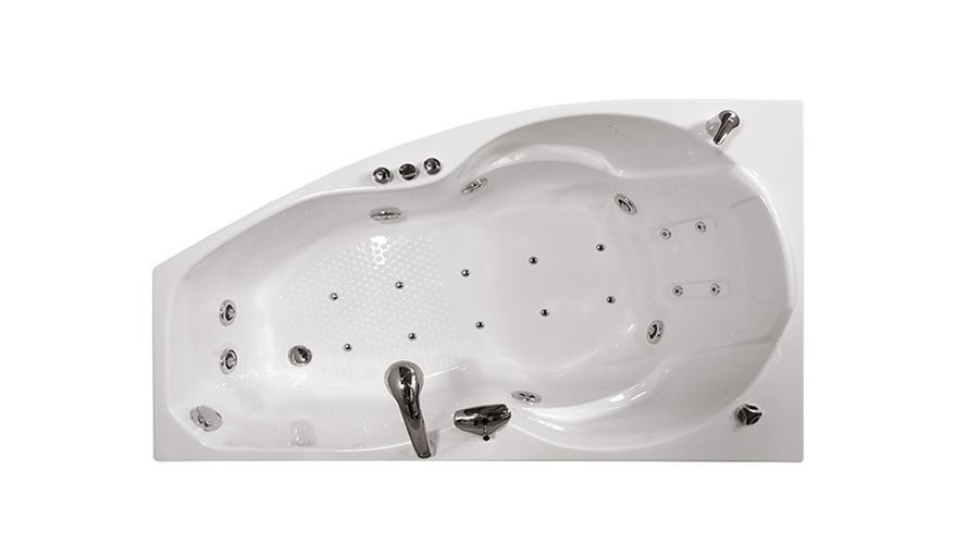 Triton Лайма 160х95 см ванна акриловая асимметричная гидроаэромассажная с фронтальной панелью сифоном и каркасом левая