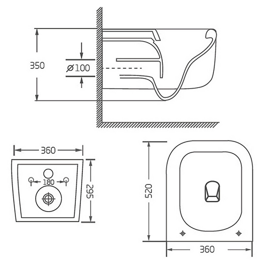 Унитаз подвесной Azario Vater 360х520х350 безободковый, система смыва "Скрытое Торнадо", с быстросъемным сиденьем "Микролифт" AZ-5104T-WHT