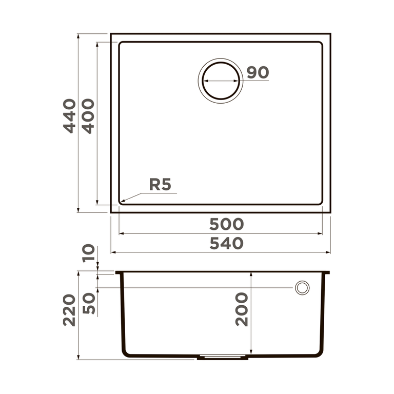 Omoikiri BOSEN 54-U мойка кухонная серый 4993539