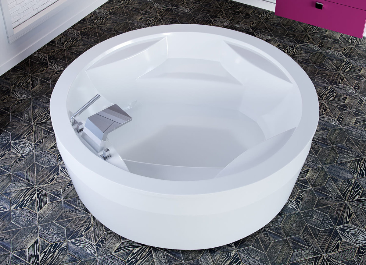 Астра-Форм Аврора 186х186 см ванна из гелькоута круглая отдельностоящая