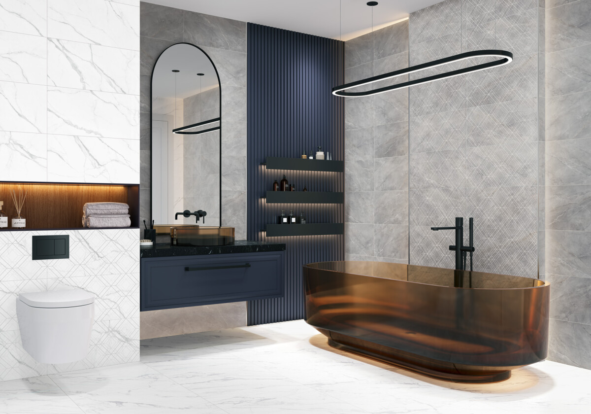 New Trend Лимс Ромб темный / Lims Dark Rhomb Керамическая плитка настенная Декор 300 x 600 x 9 DW36LMM25