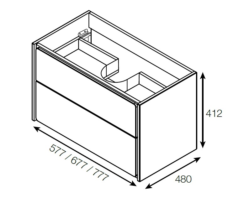 Roca Ronda 60 тумба ZRU9302963 с умывальником 7327472000 подвесная