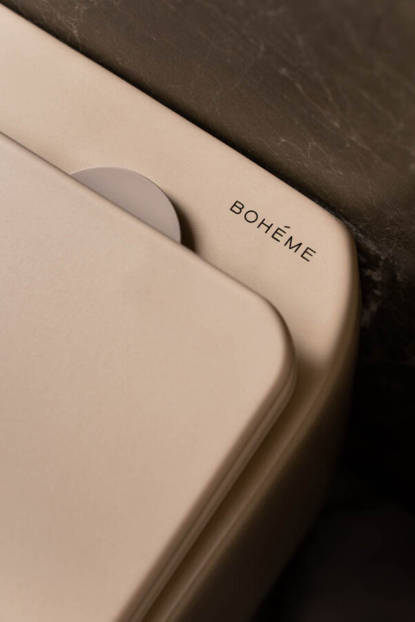 Унитаз подвесной Boheme Flow Latte Soft c крышкой, Торнадо 969-SET-D