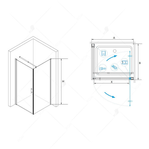 RGW LE-33 душевой уголок 100х100 хром, стекло прозрачное 06123300-11