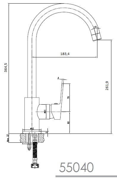 Imprese Laska 55040-B смеситель для кухни черный