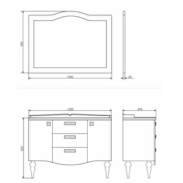 Comforty Зеркало "Монако-120" белый глянец 00003132225CF