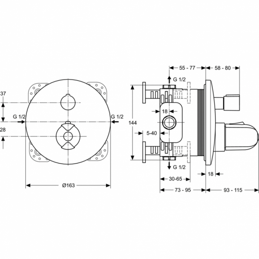 Ideal Standard термостатический смеситель для душа A4659AA