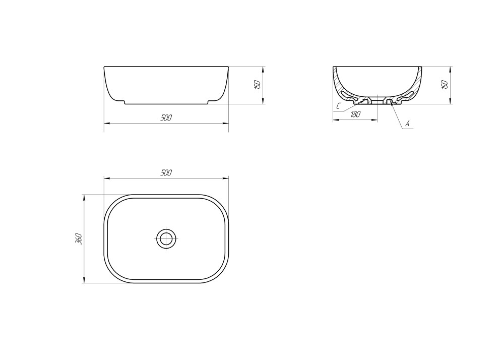 Cersanit Moduo 50 square раковина A63570