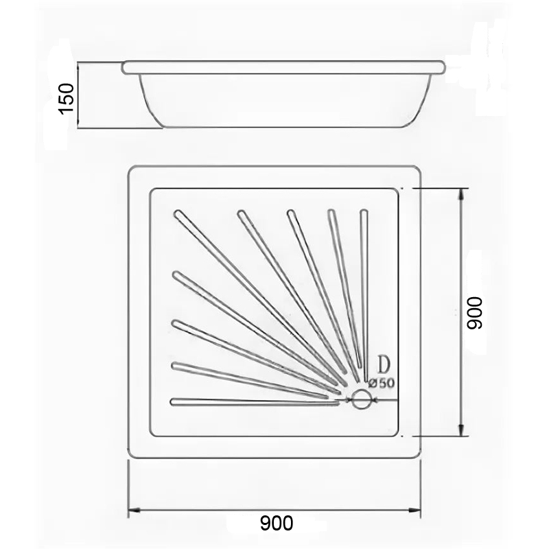 Поддон стальной Loranto 90 90 LG900B