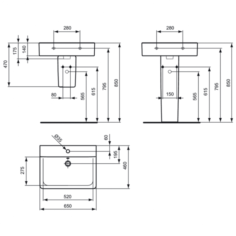 Ideal Standard Connect раковина 65х46 см E773001