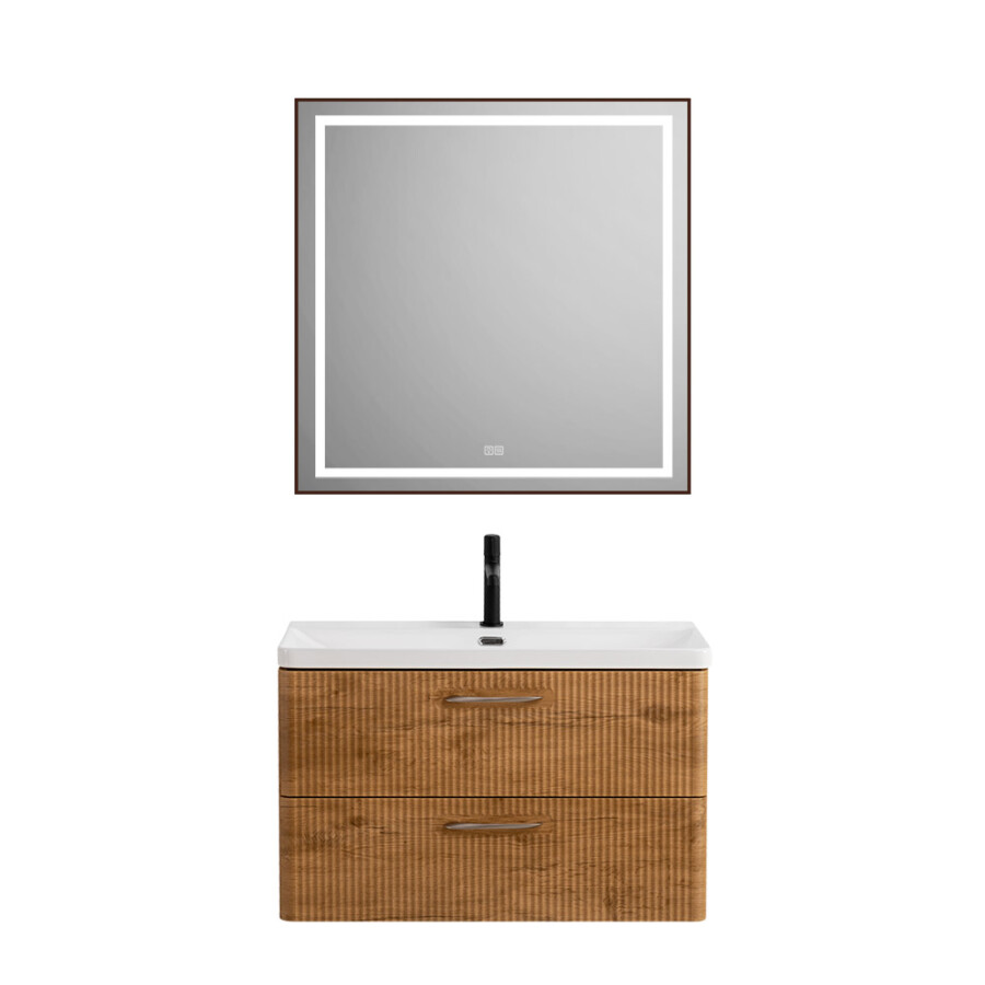 Подвесная тумба с раковиной Belbagno DUE 80 см Rovere Nature DUE-800-2C-SO-RN-P BB-8076-3-80