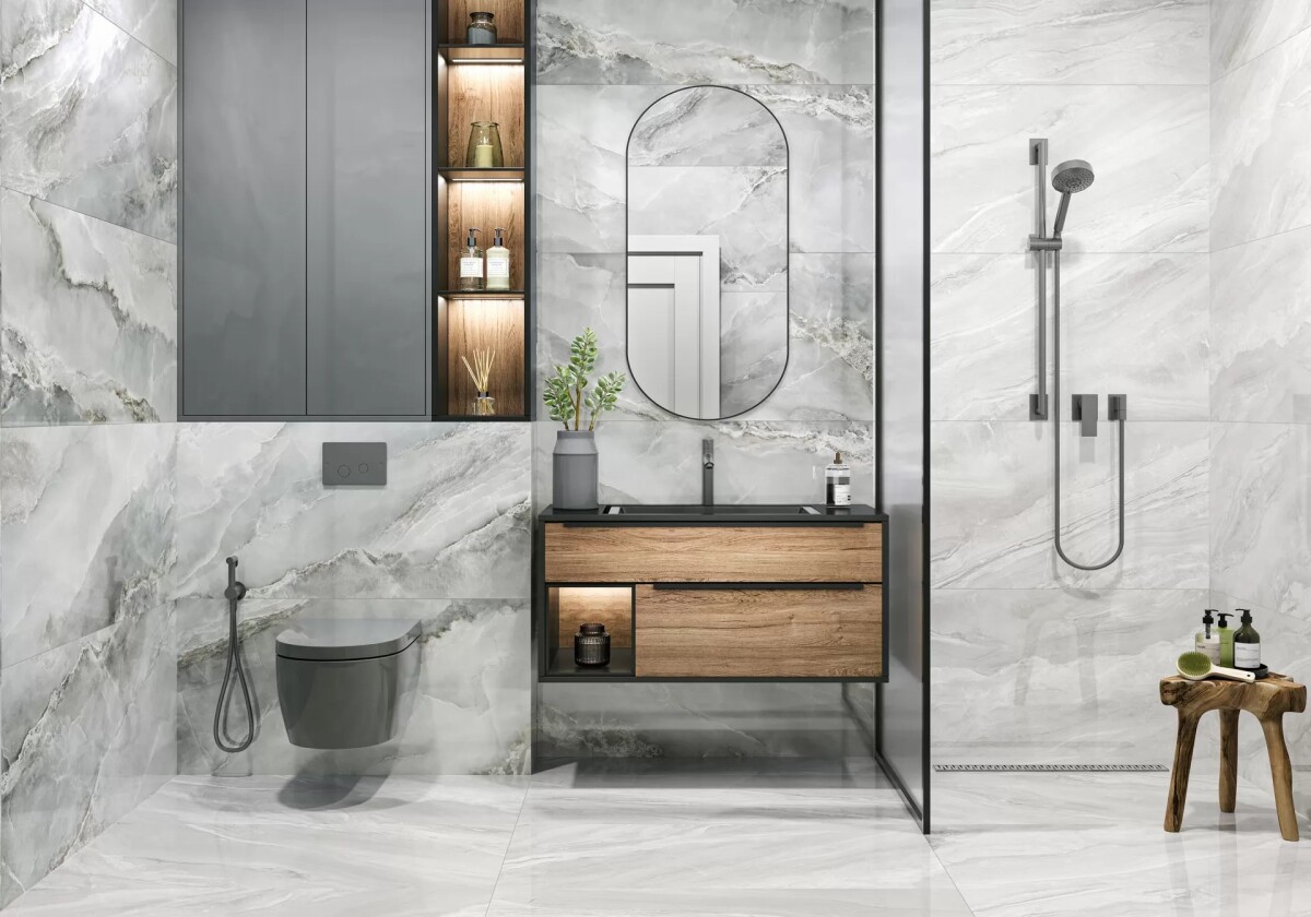 Керамогранит 60120BLM05P LCM Blumarin Gris Полированный 600 x 1200 x 7 мм.