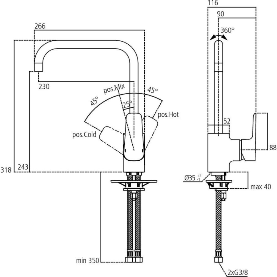 Ideal Standard Ceraplan смеситель для кухни B0725AA