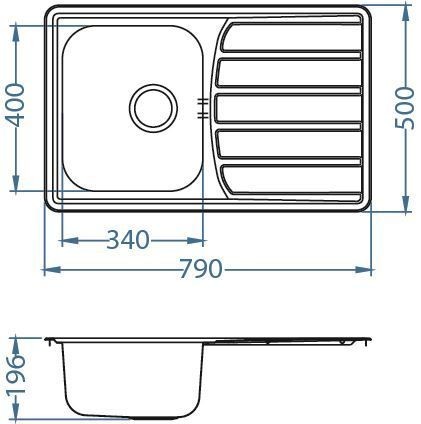 Мойка Alveus Zoom 10 1100215 нержавеющая сталь satin 61.5x50 см