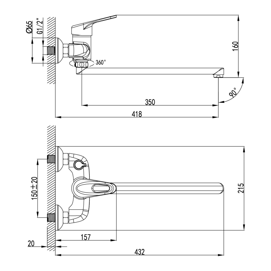 Lemark Luna смеситель для ванны LM4117C