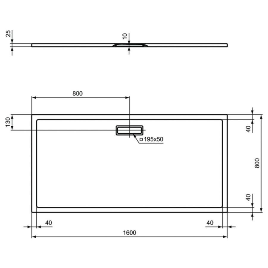 Ideal Standard Ultraflat New душевой поддон 160х80 T447101