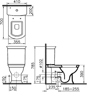 Vitra Serenada 9722B003-7205 унитаз напольный с функцией биде