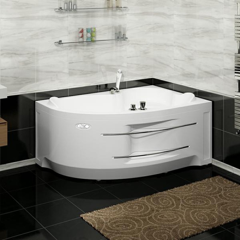 Wachter Ирма 169x110 см ванна акриловая асимметричная с гидромассажем и фронтальной панелью белая левая