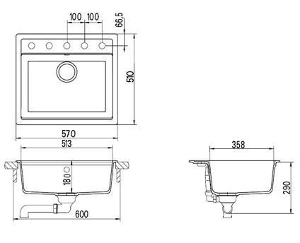 Schock Vero 60 700082 кухонная мойка бронза 57x51 см