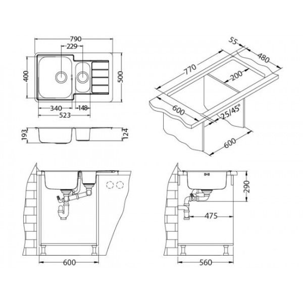 Alveus Line Maxim 70 мойка кухонная 1089614