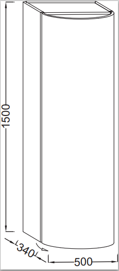 Jacob Delafon Presqu'ile EB1115D-G1C подвесной шкаф-колонна правосторонний цвет белый 50x34x150
