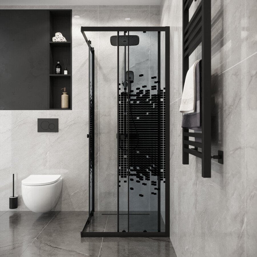 Душевой уголок 80x80 Niagara Eco NG-1008-14QBLACK
