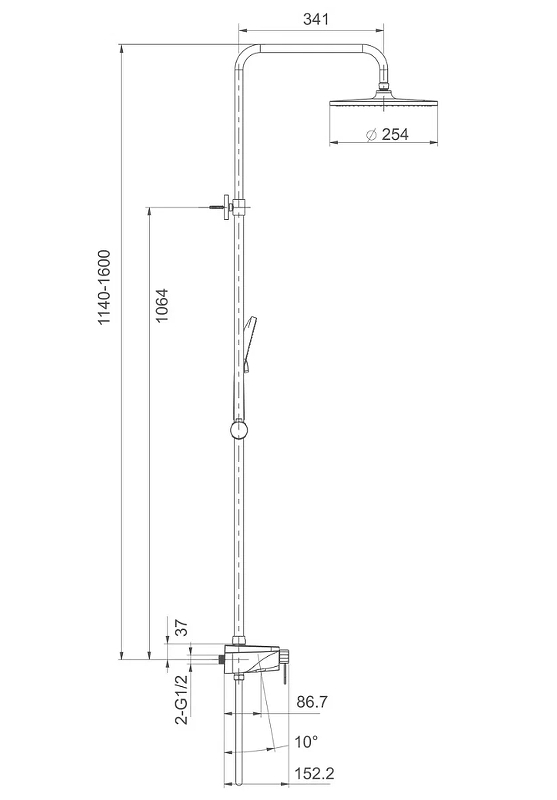 Душевая система со смесителем Gappo G2495-5