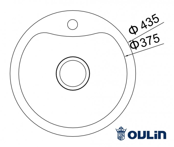Oulin OL-357 кухонная мойка satin 43.5x43.5 см