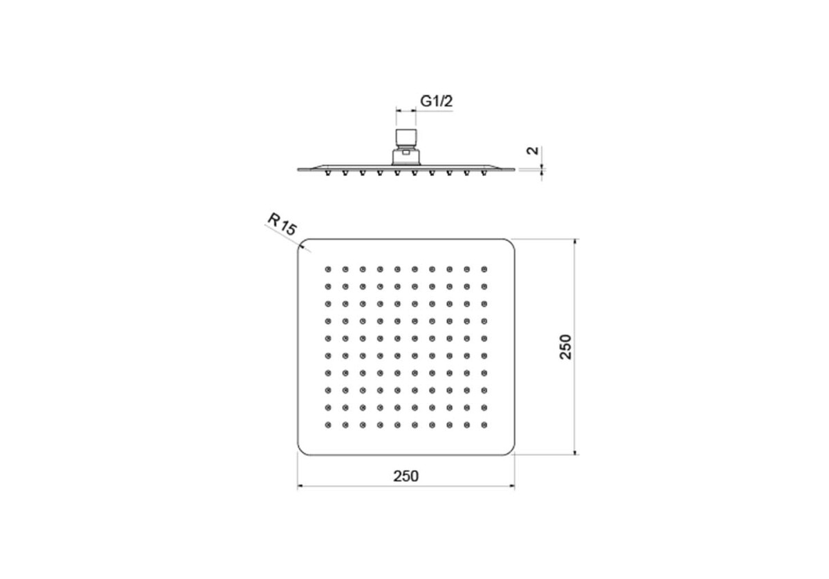 Aquatek Квадратный верхний душ 250*250*2 мм AQ2072CR
