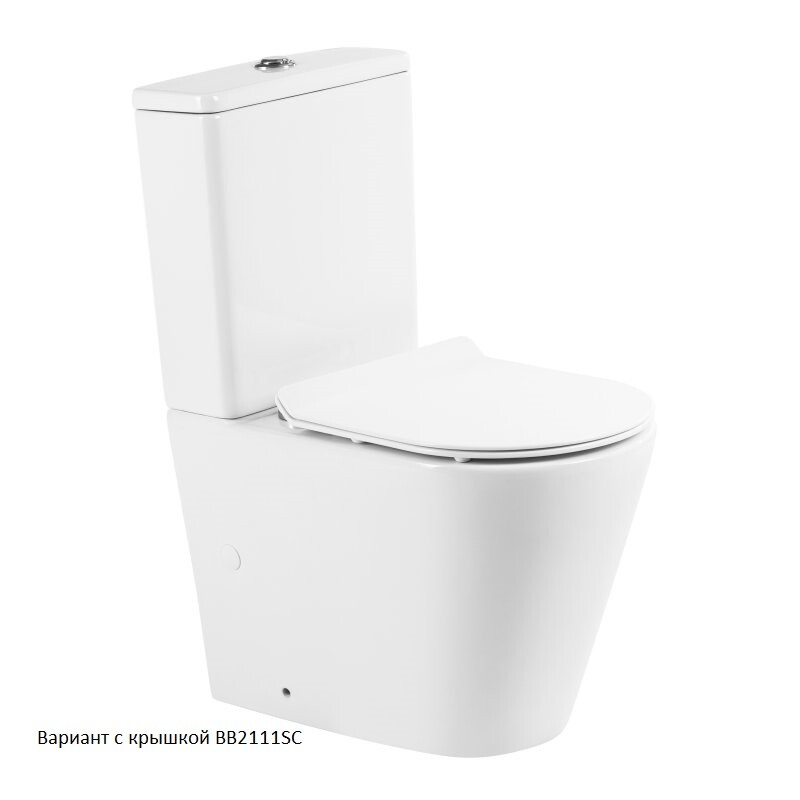 Унитаз-компакт безободковый с сиденьем BelBagno FLAY-R BB2149CPR/SC BB2149T