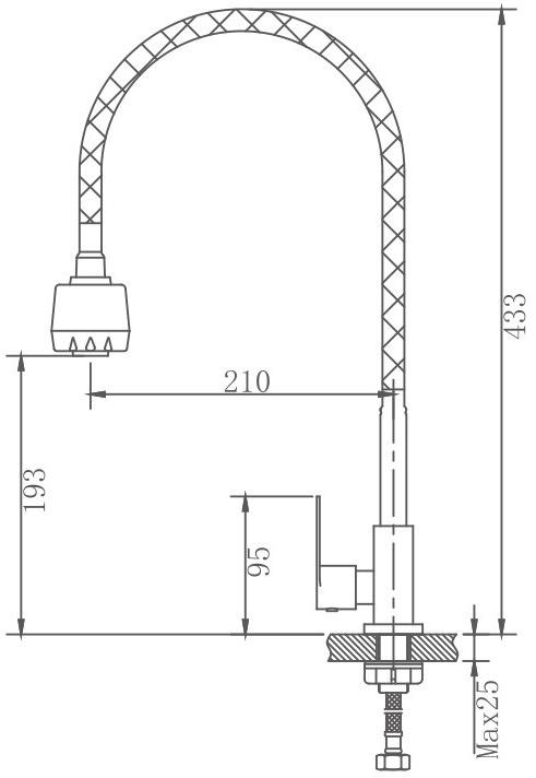 Haiba смеситель для кухни с гибким изливом HB4181