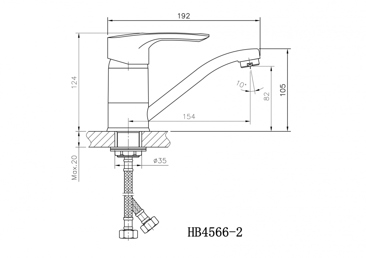 Haiba смеситель для кухни HB4565-2