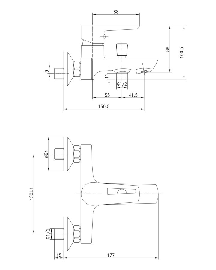 Imprese Breclav 10245 смеситель для ванны хром